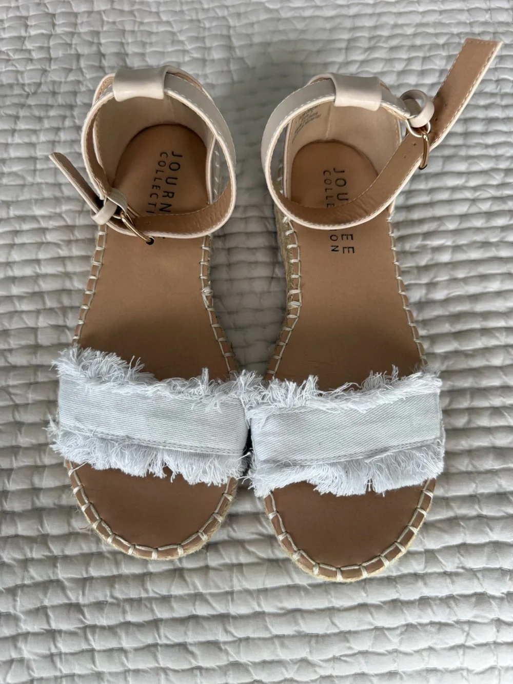 Journee Collection Fringe Ankle Strap Espadrilles Sandals, Size 7